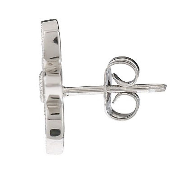 QVC Epiphany Platinum Clad Diamonique Flower Button Earrings. 0147 - Picture 3 of 5